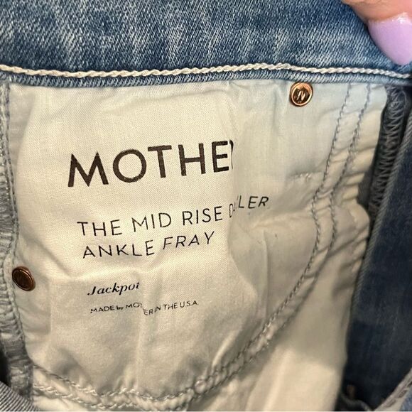 MOTHER The Mid Rise Dazzler Ankle Fray Jeans in Jackpot size 26 - Picture 7 of 16